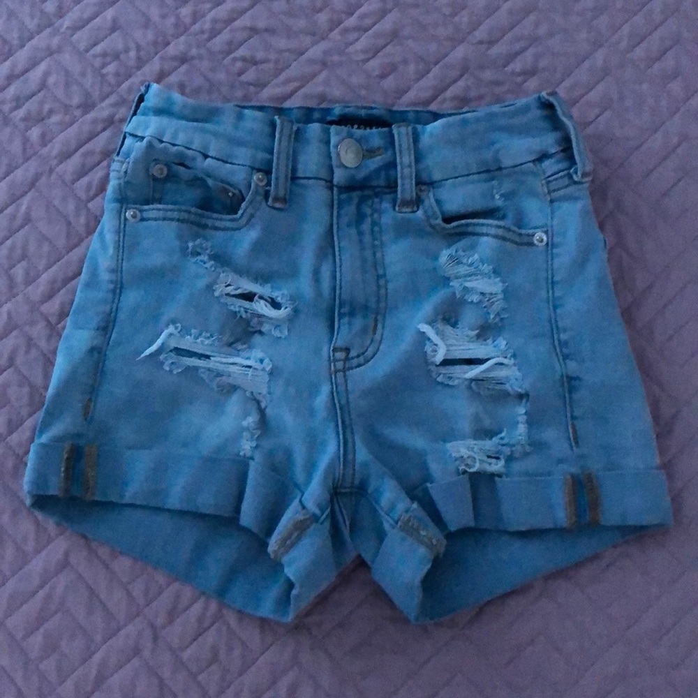 Aeropostel light wash jean shorts